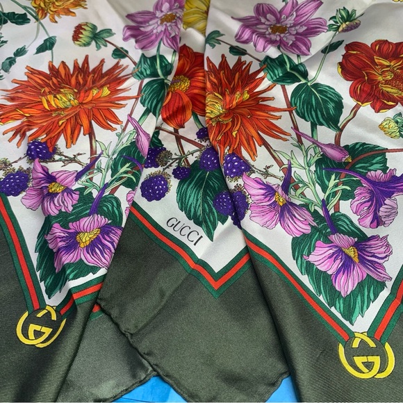 Gucci Multicolor Floral Silk Scarf - Picture 1 of 17